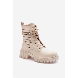 Fashionable work shoes with decorative band Beige Rocky