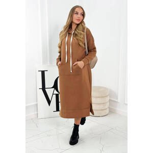 Brown long dress with hood