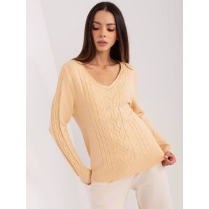 Beige sweater with cables