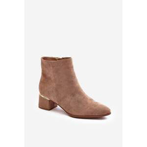 Women's suede high-heeled boots Beige Mebassa