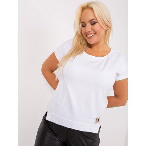 White women's plus size blouse with slits