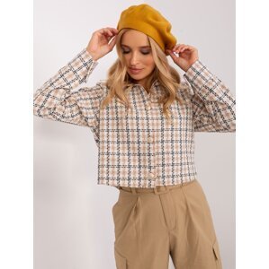 Mustard beret with cashmere