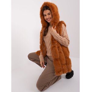 Light brown fur vest with pockets