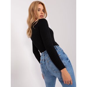 Black women's classic sweater with viscose