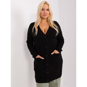 Black plus size sweater with pockets