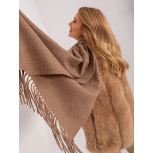 Dark brown scarf with fringe