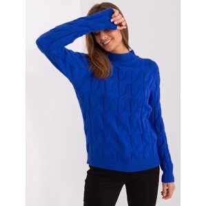 Kobaltovo modrý kábel Pletený sveter