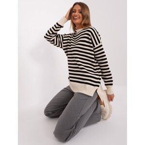 Cream Black Women's Oversize Knitted Sweater