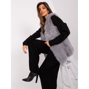 Grey women's fur vest