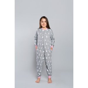 Llama children's jumpsuit with long sleeves, long pants - pink print