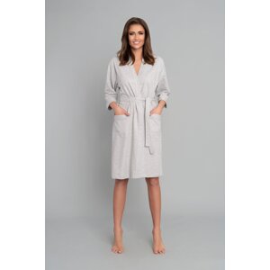 Women's dressing gown Karla with 3/4 sleeves - light melange