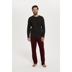 Men's pyjamas Zeman long sleeves, long legs - black/print