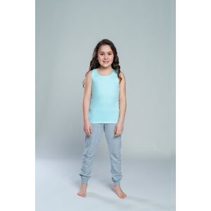 Tola T-shirt for girls with wide straps - pistachio