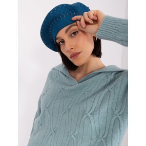 Navy beret with cashmere