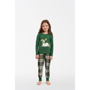Girls' pyjamas Zonda, long sleeves, long legs - green/print