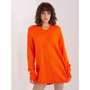 Orange loose knitted dress