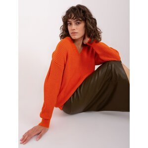Orange women's oversize sweater