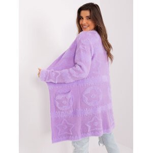 Light purple soft cardigan with patterns