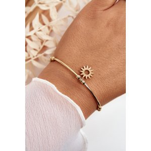 Women's slip-on steel sun bracelet, gold