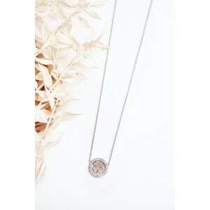 Women's silver chain with hoop and clover