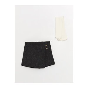 LC Waikiki Elastic Waist Baby Girl Shorts, Skirt and Pantyhose Set of 2