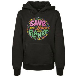 Kids Save And Love Hoody Black