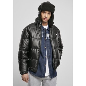 Southpole Imitation Leather Bubble Jacket Black