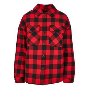 Women's flannel padded overshirt black/red