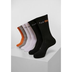 Fuck Off Socks 6-Pack Black/White/Grey/Non-Orange
