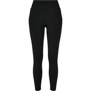 Women's high-waisted shiny stripe leggings black/black
