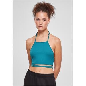 Ladies Rib Trapeze Cropped Top Watercolor