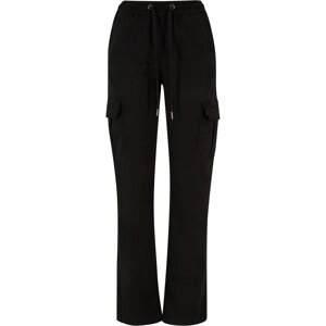 Women's Cargo Twill High Waisted Trousers - Black