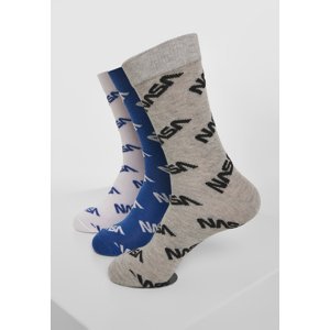 NASA 3-Pack Blue/Grey/White Full-Length Socks