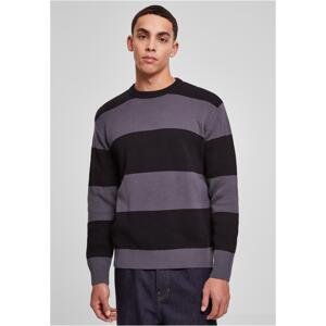 Heavy Oversized Striped Sweatshirt Black/Dark Shade