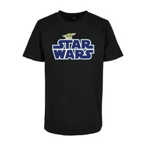Children's T-shirt with blue Star Wars logo, black