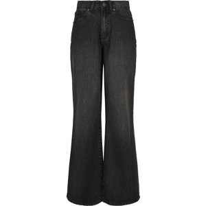 Women's wide denim pants - black