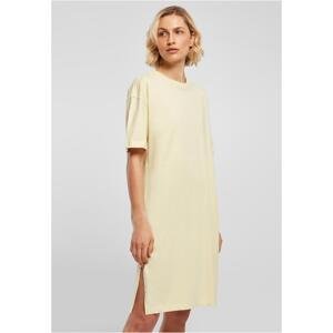 Women's Organic Oversized T-Shirt with Slit Soft Yellow