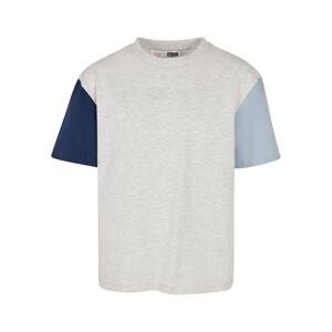 Boys' Organic Oversized T-Shirt Colorblock Light Grey