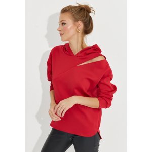 Cool & Sexy Women's Red Window Scuba Sweatshirt