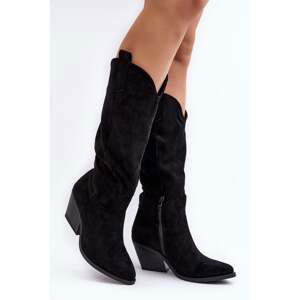 Women's Over-the-Knee Cowboy Boots - Black Oppore