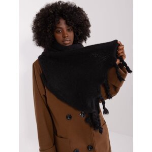 Black women's scarf with fringe