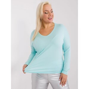 Mint smooth viscose blouse in higher size Elisa