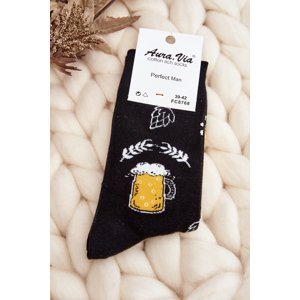 Men's Patterned Socks Beer Black