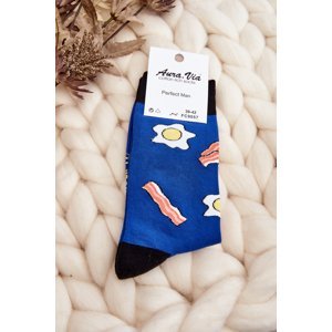 Men's socks with egg blue patterns