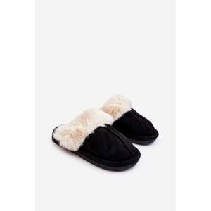 Black Befana children's slippers with fur