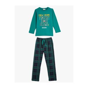 Koton Family Combination - Pajama Set New Year Themed 2 Piece Cotton