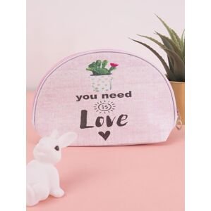 Light pink cosmetic bag with print