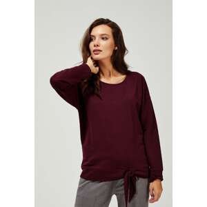 Sweatshirt with tie - burgundy