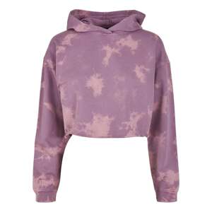 Women's Oversized Short Bleached Sweatshirt Grey-Purple