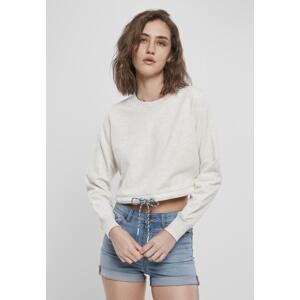 Women's Oversized Cropped Crewneck Light Grey